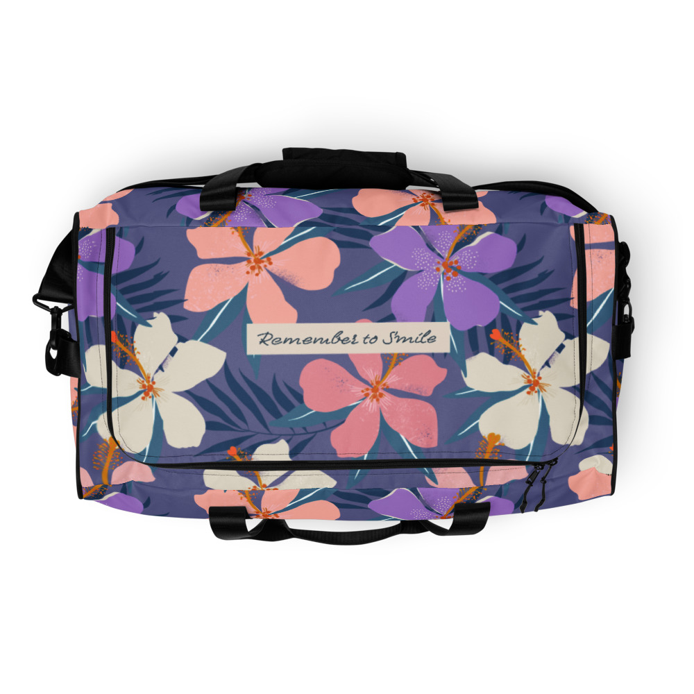 Leve ao Mar - Training Bag with Floral Print. Bottom. Top