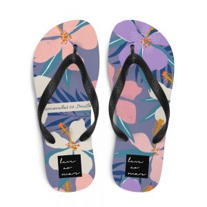 Flip-Flops - Floral - Remeber to smile