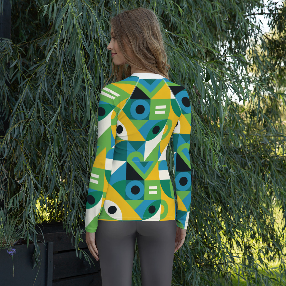 Tropical geometric Brazil UV long sleeve shirt