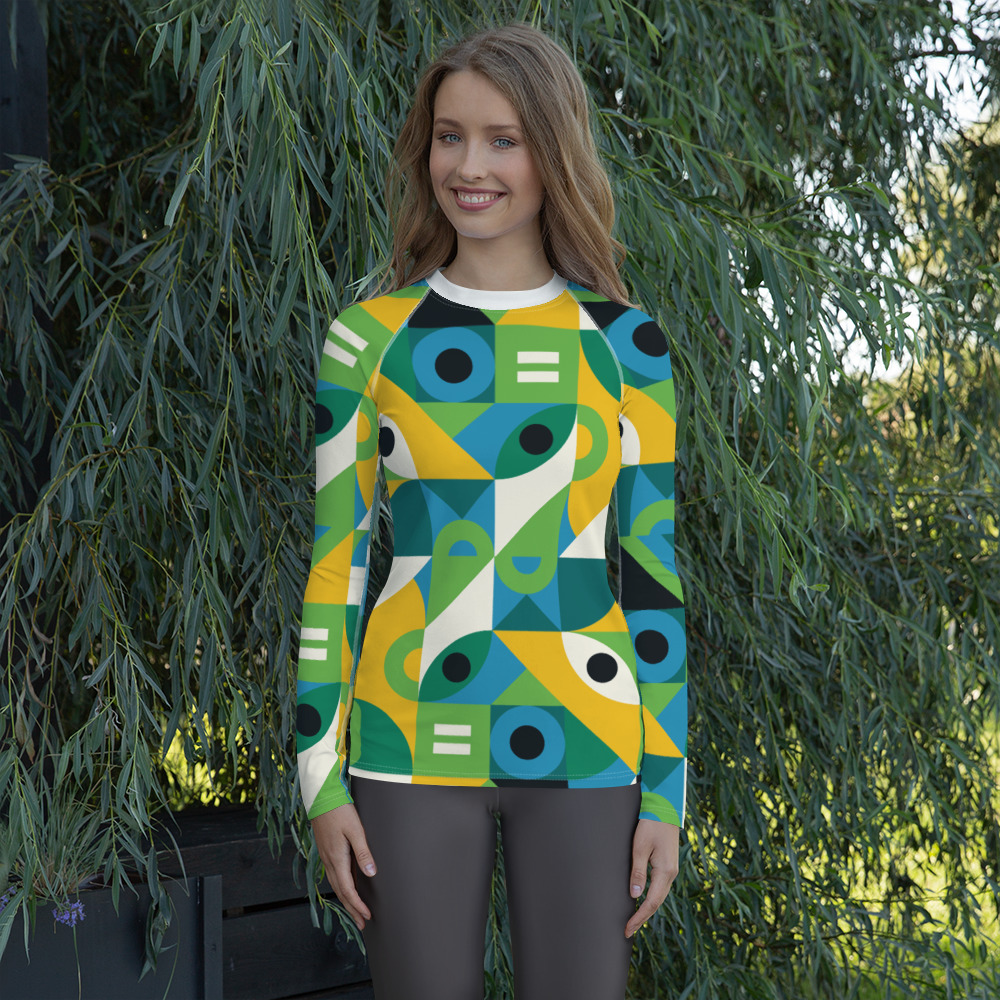 Brazil geometric UV long sleeve shirt