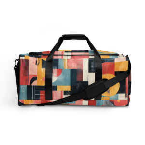 colorful geometric duffle bag modern Brazilian design