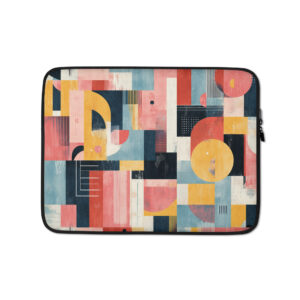geometric laptop sleeve signature Brazilian design colorful pattern