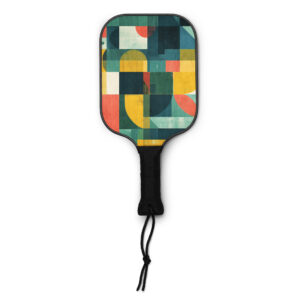 colorful pickleball paddle set geometric Brazilian design bold pattern