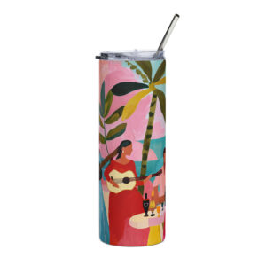 stainless steel tumbler with brazilian bossa nova design inspired by rio de janeiro