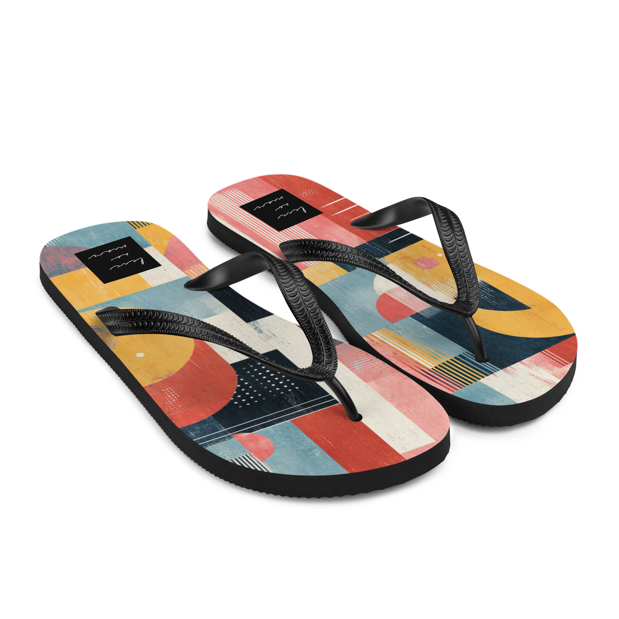 modern geometric sandals colorful Brazilian vibe