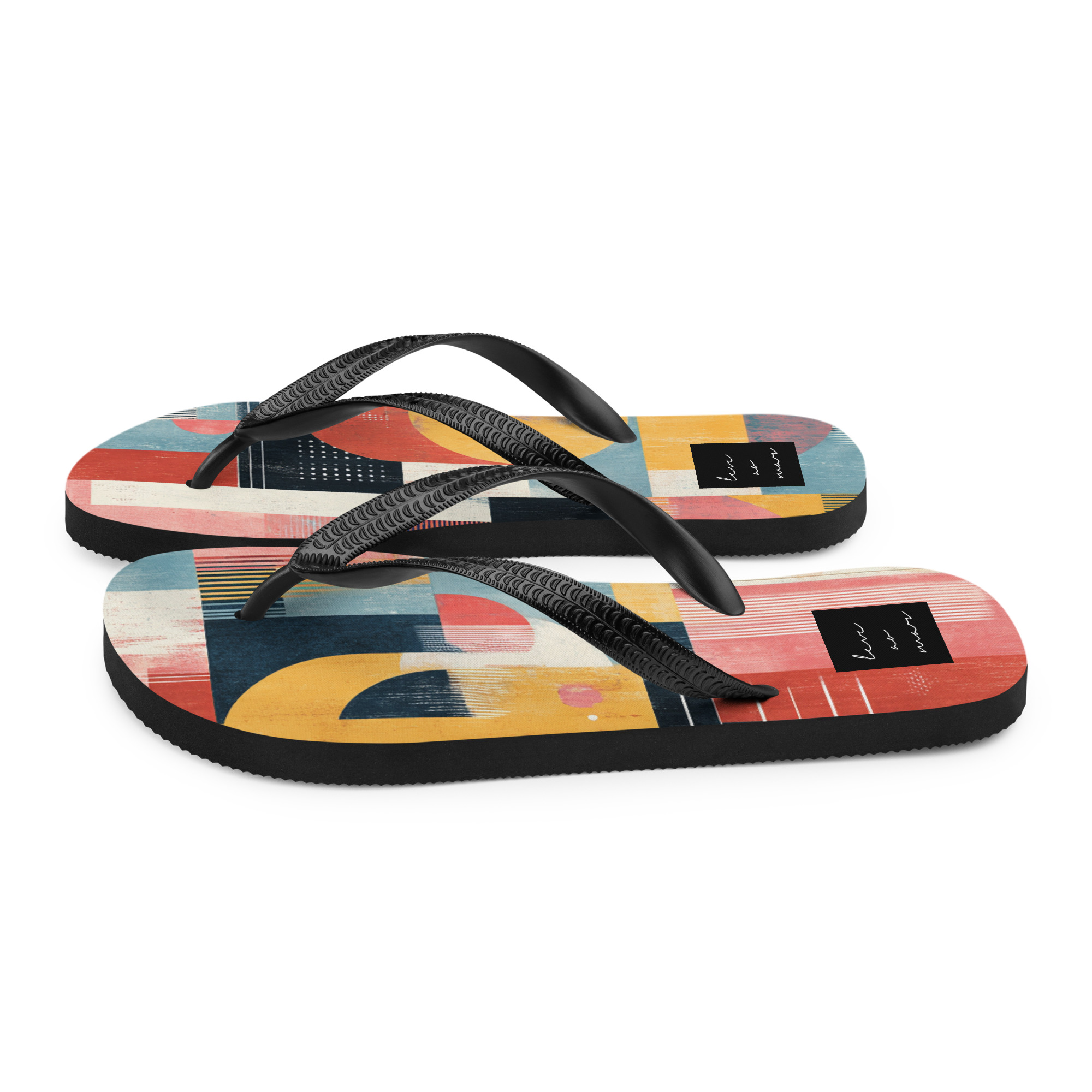 modern geometric sandals colorful Brazilian vibe