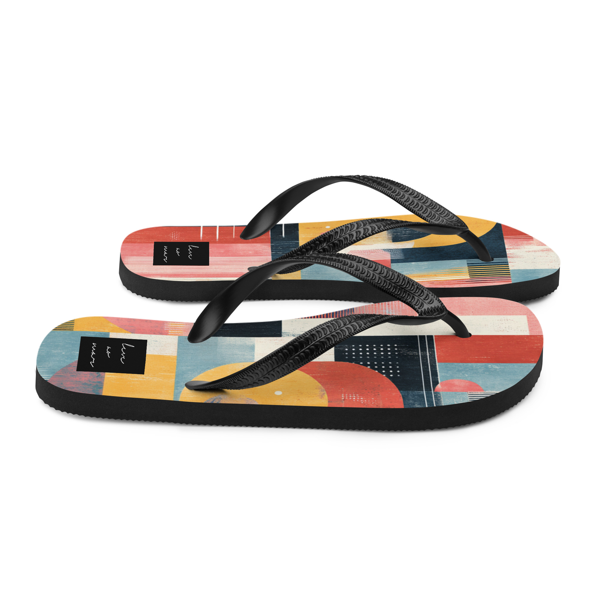 modern geometric sandals colorful Brazilian vibe