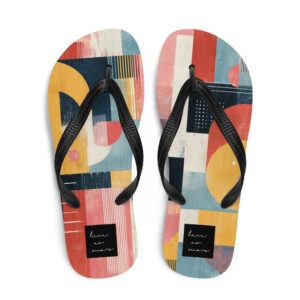 colorful geometric flip flops modern Brazilian design