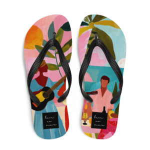 brazilian flip flops with colorful bossa nova design inspired by rio de janeiro