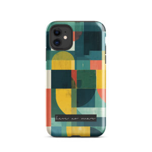 bold geometric phone case Brazilian design colorful pattern