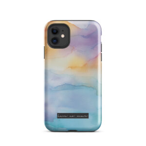 Brisa iPhone case with soft pastel colors inspired by Rio de Janeiro breeze, lightweight protective phone case design